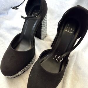 Women's Noir Rhinestone Platform Heels - A New Day Jet Black